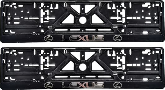 Комплект рамок номерного знака Poputchik 24-009 цвет черный на Lexus