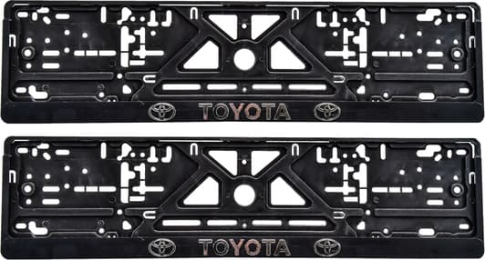 Комплект рамок номерного знака Poputchik 24-017 колір чорний на Toyota