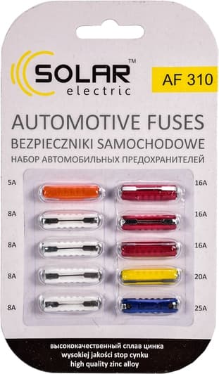 Запобіжник автомобільний Solar af310 FC 5A 8A 16A 20A 25A 10 шт.