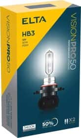Автолампа Elta Automotive Vision Pro 50 HB3 P20d 60 W прозрачная EB3005TR Автолампа Elta Automotive Vision Pro 50 HB3 P20d 60 W прозрачная EB3005TR