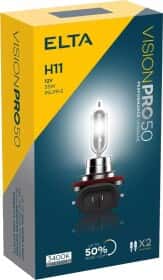 Автолампа Elta Automotive Vision Pro 50 H11 PGJ19-2 55 W прозрачная EB3711TR Автолампа Elta Automotive Vision Pro 50 H11 PGJ19-2 55 W прозрачная EB3711TR