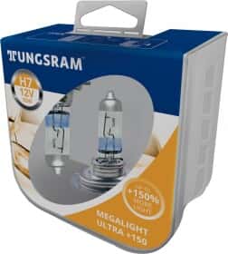 Автолампа Tungsram Megalight Ultra +150 H7 PX26d 55 W прозрачно-голубая 58520NXNU2PL Автолампа Tungsram Megalight Ultra +150 H7 PX26d 55 W прозрачно-голубая 58520NXNU2PL