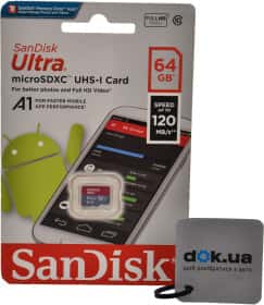 Карта пам’яті SanDisk Ultra microSDXC 64 ГБ Карта пам’яті SanDisk Ultra microSDXC 64 ГБ