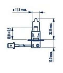 Автолампа Narva Heavy Duty H3 PK22s 70 W прозора 48709 Автолампа Narva Heavy Duty H3 PK22s 70 W прозора 48709