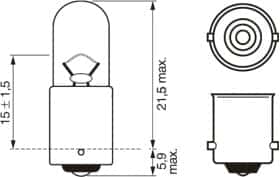 Автолампа Bosch T6W BA9s 6 W 1987302258 Автолампа Bosch T6W BA9s 6 W 1987302258