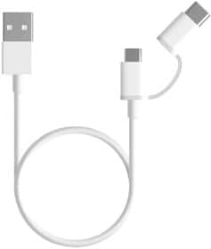 Кабель 2 в 1 Xiaomi Mi SJV4082TY USB - Micro USB - USB type-C 1 м Кабель 2 в 1 Xiaomi Mi SJV4082TY USB - Micro USB - USB type-C 1 м