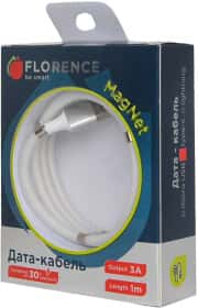Кабель Florence MagNet FL-2202-WT USB - USB type-C 1 м Кабель Florence MagNet FL-2202-WT USB - USB type-C 1 м