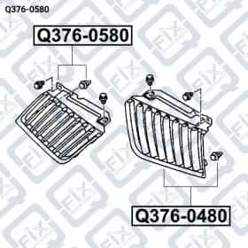 Решітка радіатора Q-Fix q3760580 Решітка радіатора Q-Fix q3760580