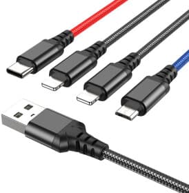 Кабель 4 в 1 Hoco USB - Apple Lightning - type-C - Micro USB X76 Super 6931474768643 1 м Кабель 4 в 1 Hoco USB - Apple Lightning - type-C - Micro USB X76 Super 6931474768643 1 м