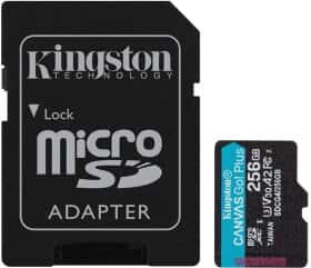 Карта памяти Kingston Canvas Go! Plus microSDXC 256 ГБ с SD-адаптером SDCG4/256GB Карта памяти Kingston Canvas Go! Plus microSDXC 256 ГБ с SD-адаптером SDCG4/256GB