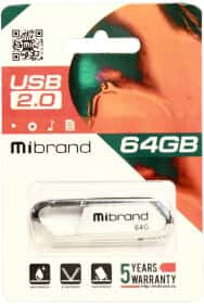 Флешка Mibrand Aligator 64 ГБ MI20AL64U7W Флешка Mibrand Aligator 64 ГБ MI20AL64U7W
