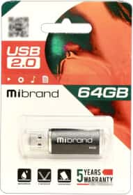 Флешка Mibrand Cougar 64 ГБ MI20CU64P1B Флешка Mibrand Cougar 64 ГБ MI20CU64P1B