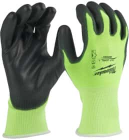 Перчатки рабочие Milwaukee Hi-Vis Cut A синтетические с полиуретановым покрытием зеленые Перчатки рабочие Milwaukee Hi-Vis Cut A синтетические с полиуретановым покрытием зеленые