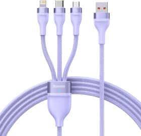 Кабель 3 в 1 Baseus USB - Apple Lightning - type-C - Micro USB Flash Series II CASS030005 1,2 м Кабель 3 в 1 Baseus USB - Apple Lightning - type-C - Micro USB Flash Series II CASS030005 1,2 м