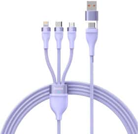 Кабель 3 в 1 Baseus USB - Apple Lightning - type-C - Micro USB Flash Series II CASS030105 1,2 м Кабель 3 в 1 Baseus USB - Apple Lightning - type-C - Micro USB Flash Series II CASS030105 1,2 м