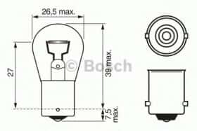 Автолампа Bosch P18W BA15s 18 W прозора 1987302523 Автолампа Bosch P18W BA15s 18 W прозора 1987302523
