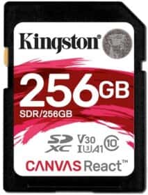 Карта памяти Kingston Canvas React SDXC 256 ГБ Карта памяти Kingston Canvas React SDXC 256 ГБ