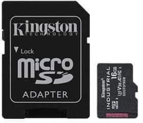 Карта пам’яті Kingston Industrial2 microSDHC 16 ГБ з SD-адаптером Карта пам’яті Kingston Industrial2 microSDHC 16 ГБ з SD-адаптером
