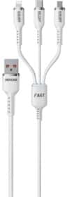 Кабель 3 в 1 Wekome USB - Apple Lightning - type-C - Micro USB 0000024550 1 м Кабель 3 в 1 Wekome USB - Apple Lightning - type-C - Micro USB 0000024550 1 м