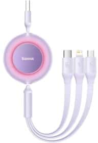 Кабель 3 в 1 Baseus USB - Apple Lightning - type-C - Micro USB Bright Mirror 2 CAMJ010105 1,1 м Кабель 3 в 1 Baseus USB - Apple Lightning - type-C - Micro USB Bright Mirror 2 CAMJ010105 1,1 м