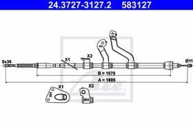 Трос ручного тормоза Трос ручного тормоза