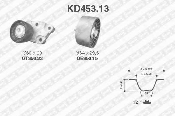 KD453.13 SNR Комплект ремня ГРМ