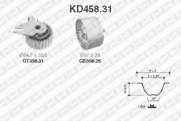 KD458.31 SNR Комплект ремня ГРМ