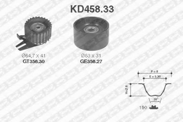 KD458.33 SNR Комплект ремня ГРМ