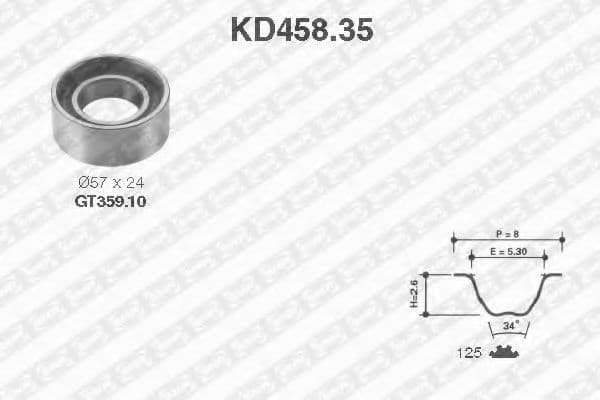 KD458.35 SNR Комплект ременя ГРМ