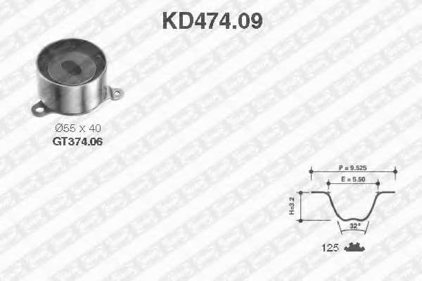 KD474.09 SNR Комплект ременя ГРМ для Honda CR-V
