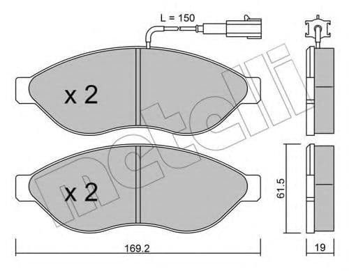22-0708-1 Metelli Гальмівні колодки