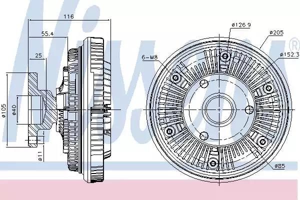 86090 Nissens Віскомуфта вентилятора