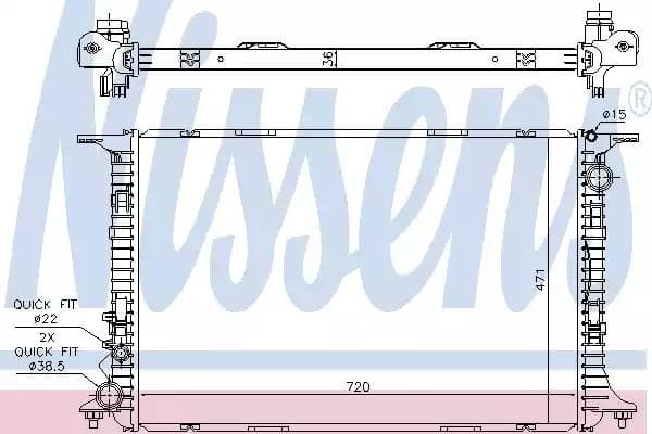 60359 Nissens Радіатор охолодження двигуна для Audi A8