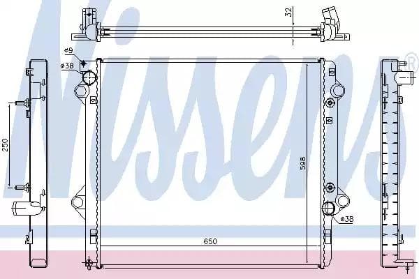646804 Nissens Радіатор охолодження двигуна для Toyota Land Cruiser Prado (120, 150)
