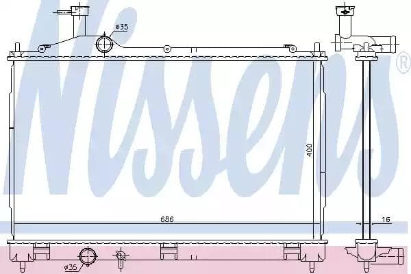 628967 Nissens Радіатор охолодження двигуна для Mitsubishi Outlander