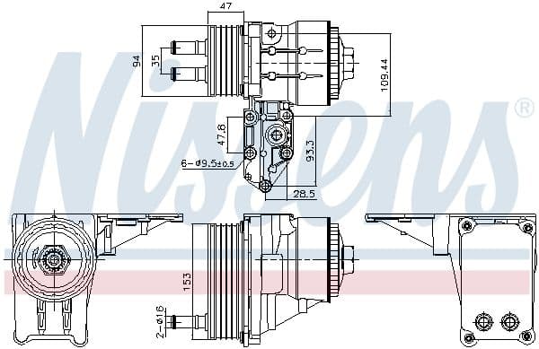 91328 Nissens Оливний радіатор двигуна