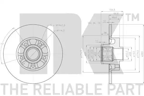 203679 NK Тормозной диск
