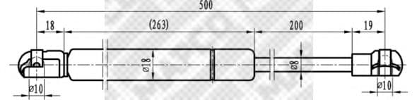 91816 MAPCO Газовый упор капота