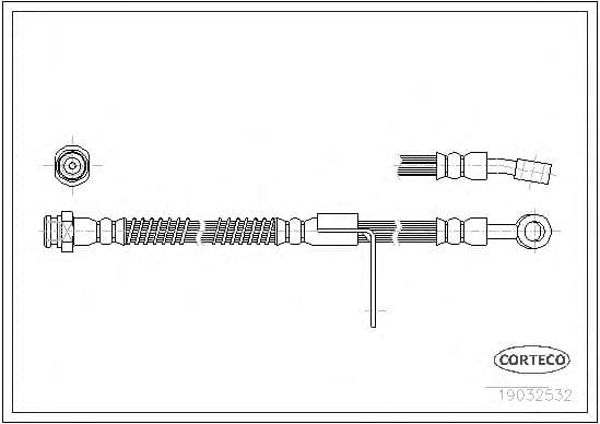 19032532 Corteco Гальмівний шланг для Hyundai Accent