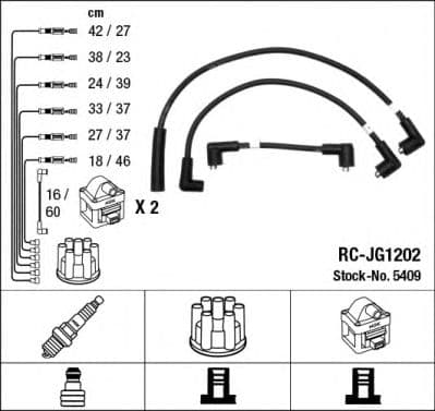 5409 NGK Комплект дротів запалювання для Jaguar XJ