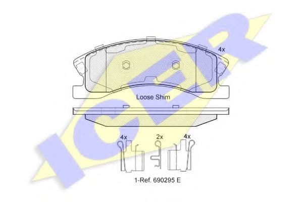 182075 Icer Гальмівні колодки для Jeep Grand Cherokee