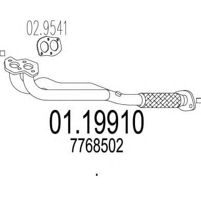 01.19910 MTS Приймальна труба для Fiat Barchetta