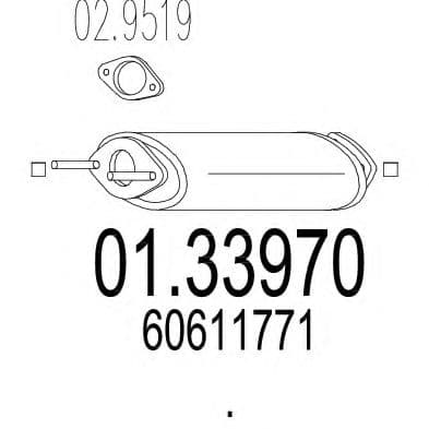 01.33970 MTS Средний глушитель выхлопных газов