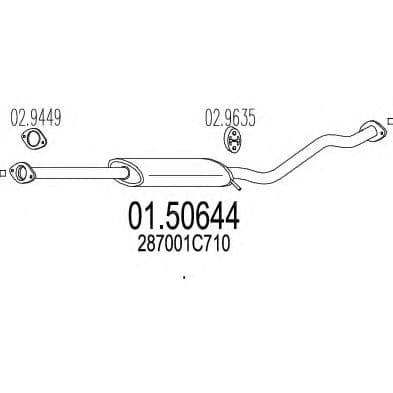 01.50644 MTS Средний глушитель выхлопных газов для Hyundai Getz