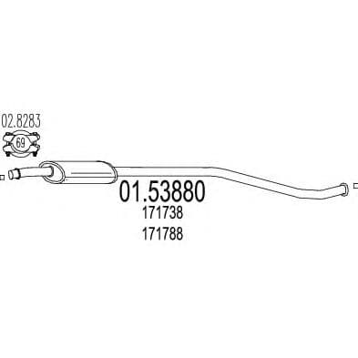 01.53880 MTS Середній глушник вихлопних газів
