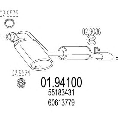 01.94100 MTS Глушитель выхлопных газов конечный