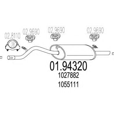 01.94320 MTS Глушитель выхлопных газов конечный для Ford Ka