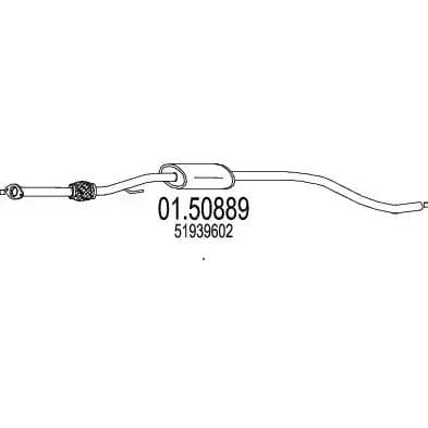 0150889 MTS Середній глушник вихлопних газів для Fiat 500