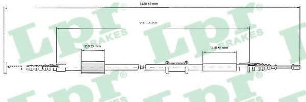 C0208B LPR Трос ручного гальма