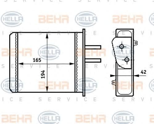 8FH 351 313-351 Behr Hella Радіатор пічки